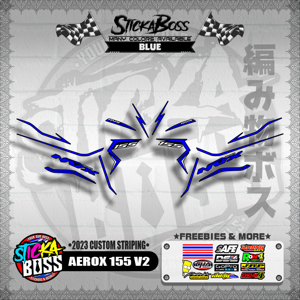 AEROX 155 V2 DECALS ( 2023 CUSTOM STRIPING )【WITH FREEBIES】