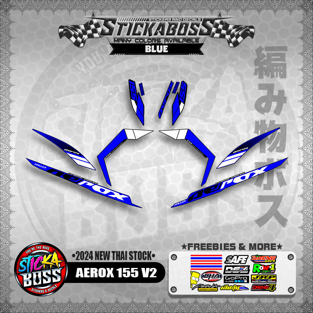 AEROX 155 V2 STICKER DECALS ( 2024 NEW THAI STOCK )【WITH FREEBIES】