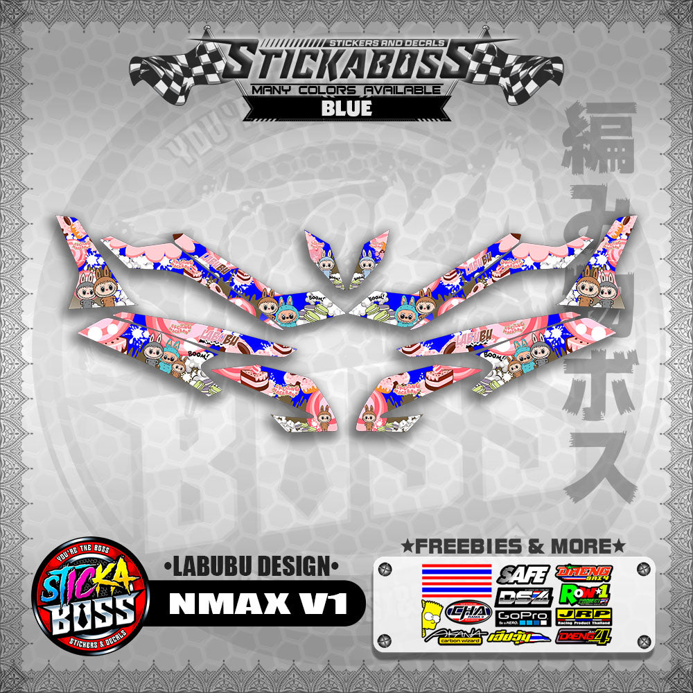 NMAX V1 STICKER DECALS ( LABUBU DESIGN )【WITH FREEBIES】