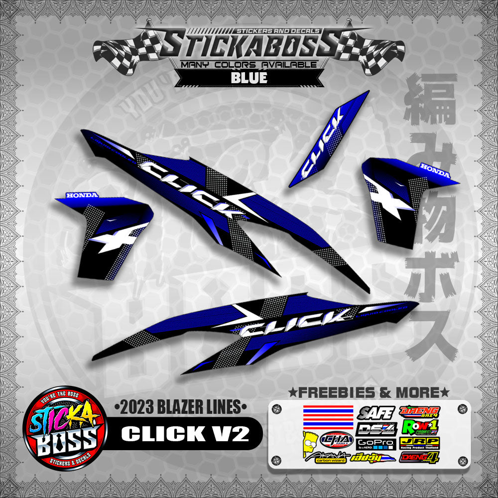 CLICK V2 STICKER DECALS ( 2023 BLAZER LINES )【WITH FREEBIES】