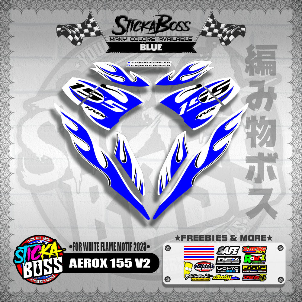 AEROX 155 V2 ( FOR WHITE FLAME MOTIF 2023 )【WITH FREEBIES】