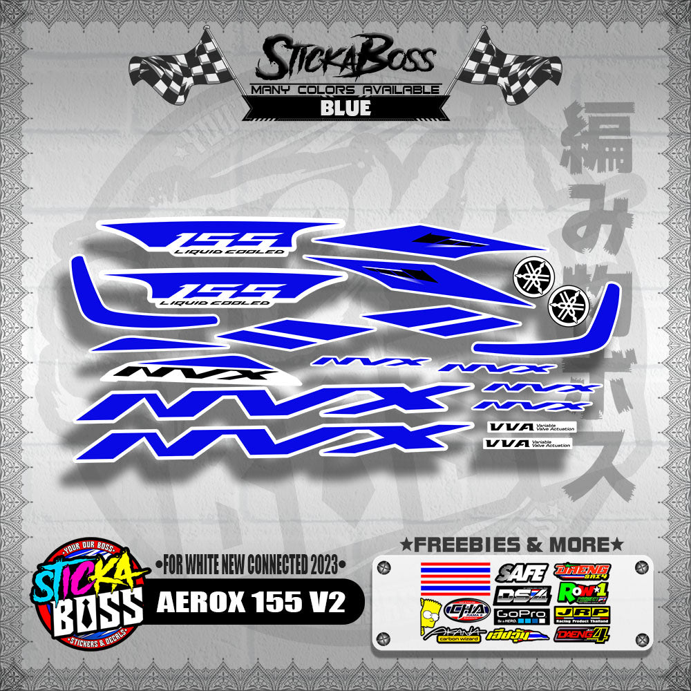 AEROX 155 V2 DECALS ( FOR WHITE NEW CONNECTED 2023 )【WITH FREEBIES】