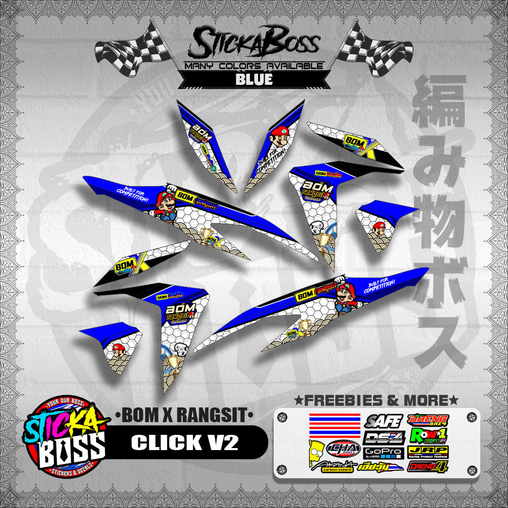 CLICK V2 INDO CONCEPT DECALS ( BOM X RANGSIT )【WITH FREEBIES】