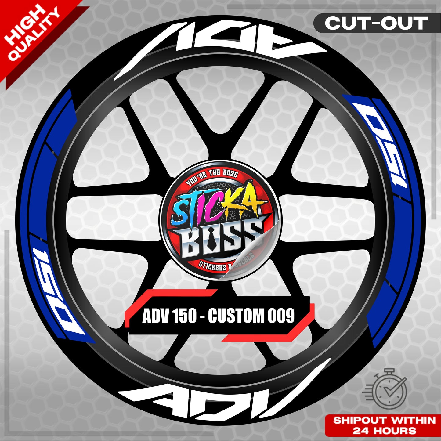 ADV 150 MAG STICKER SET ( 2 MAGS ) - CUSTOM 009 | VINYL WATERPROOF CUT-OUT DECALS