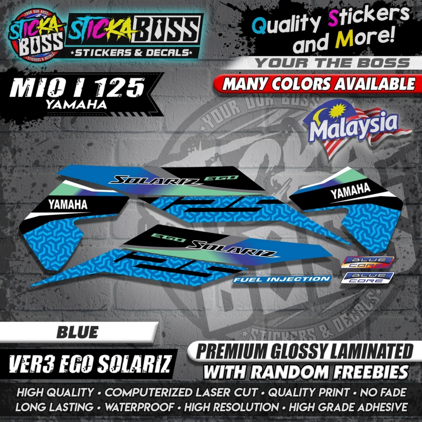 Mio i 125 Malaysian Decals ( Ver3 Ego Solariz )【WITH FREEBIES】Malaysia Concept