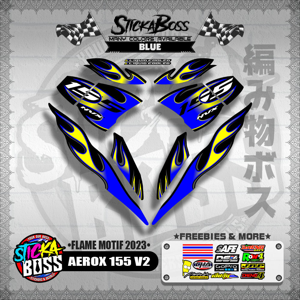 AEROX 155 V2 ( FLAME MOTIF 2023 )【WITH FREEBIES】