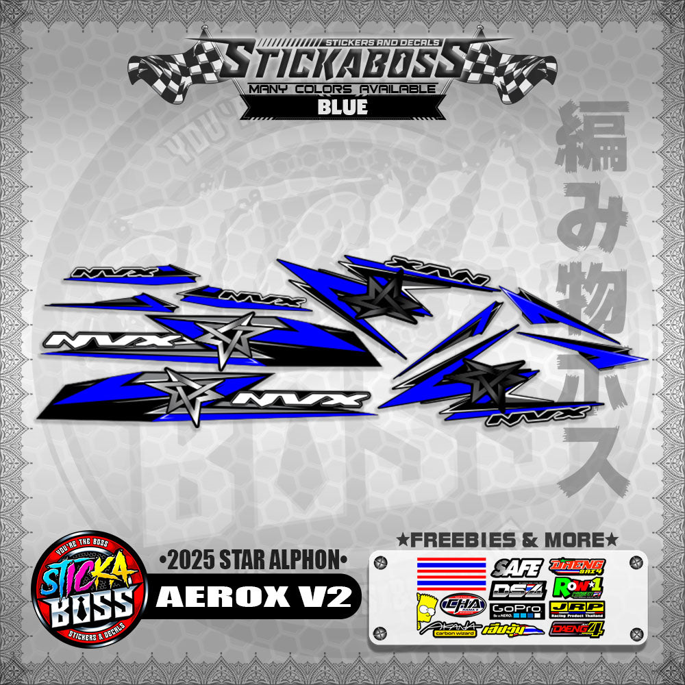AEROX V2 INDO STICKER DECALS ( 2025 STAR ALPHON )【WITH FREEBIES】