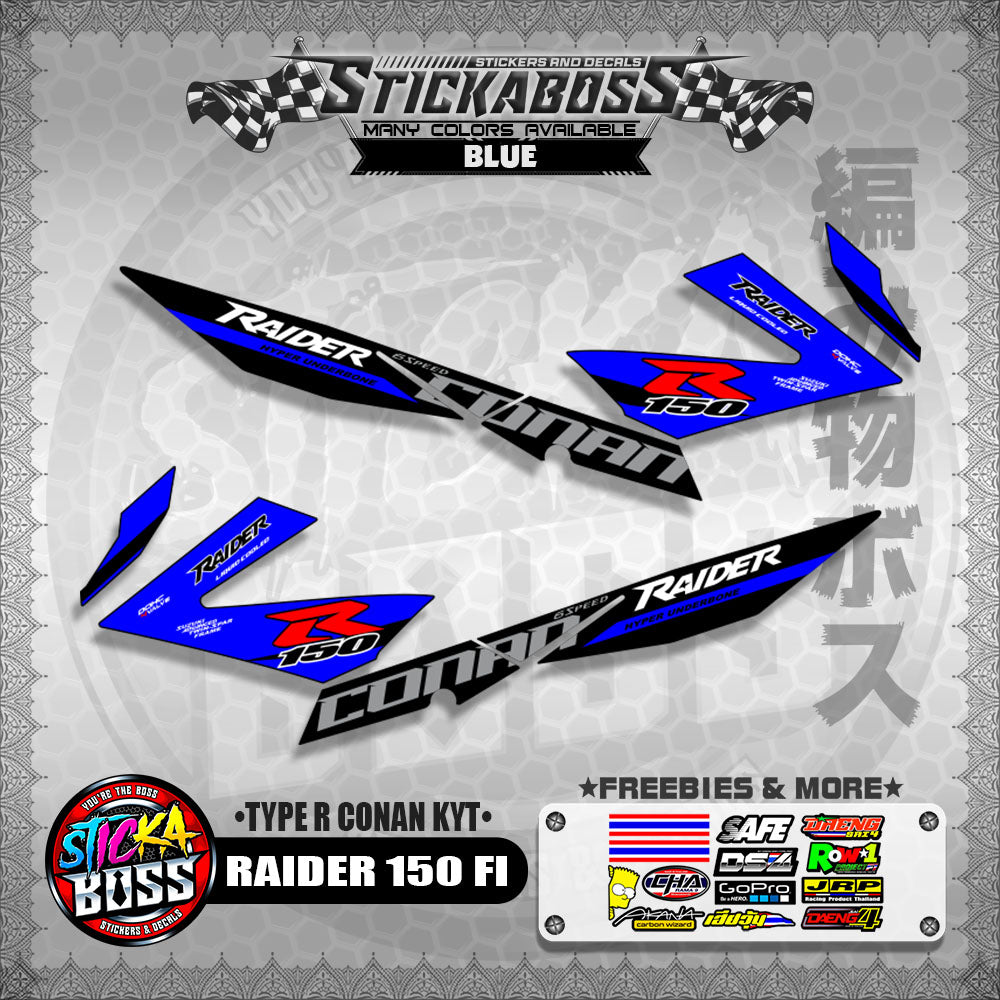 RAIDER 150 FI DECALS ( TYPE R CONAN KYT ) 【WITH FREEBIES】