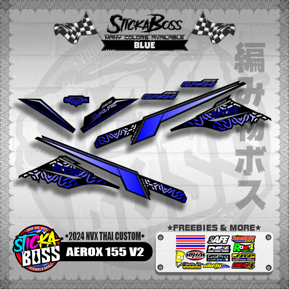 AEROX 155 V2 DECALS ( 2024 NVX THAI CUSTOM )【WITH FREEBIES】