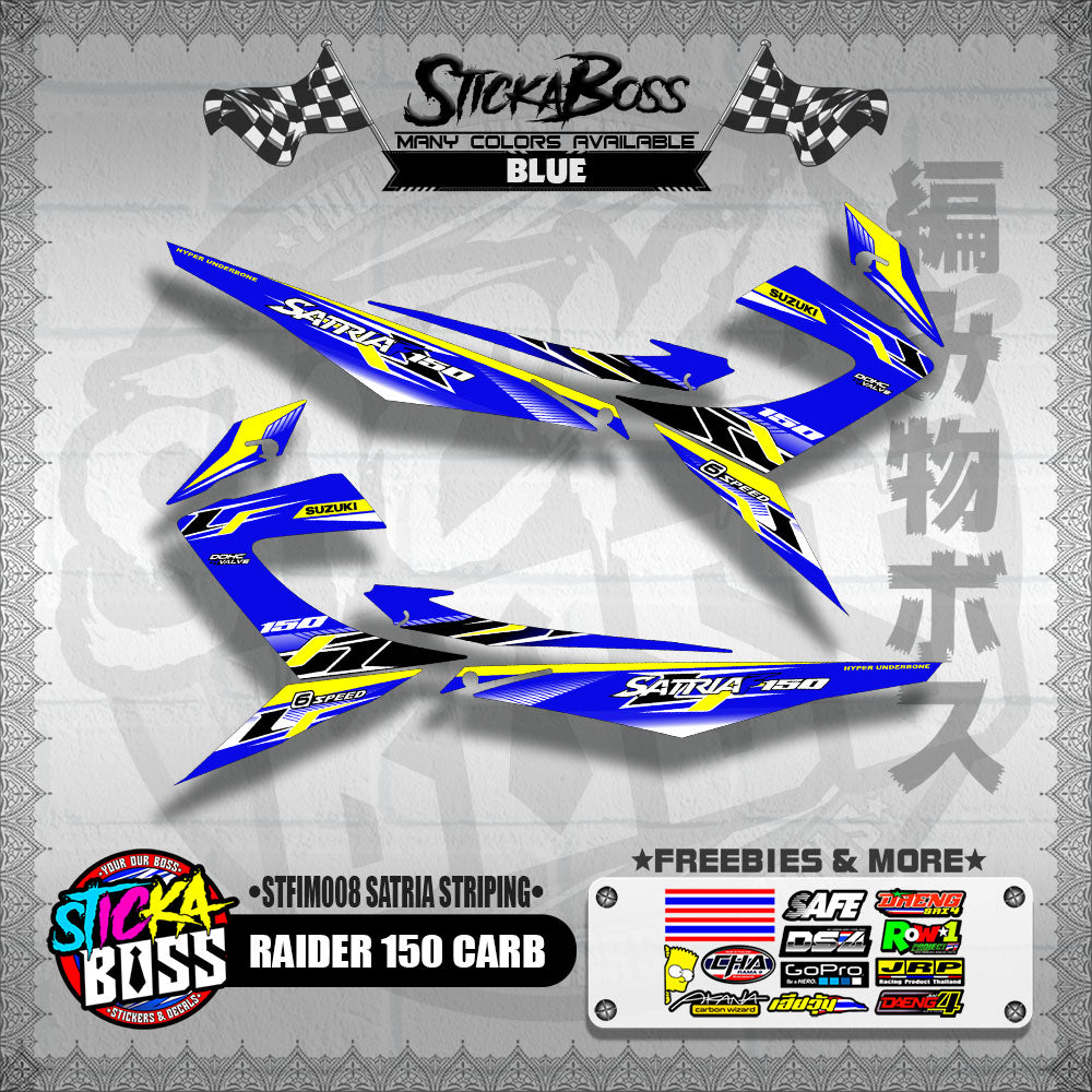 RAIDER 150 CARB DECALS ( STFIM008 SATRIA STRIPING )【WITH FREEBIES】