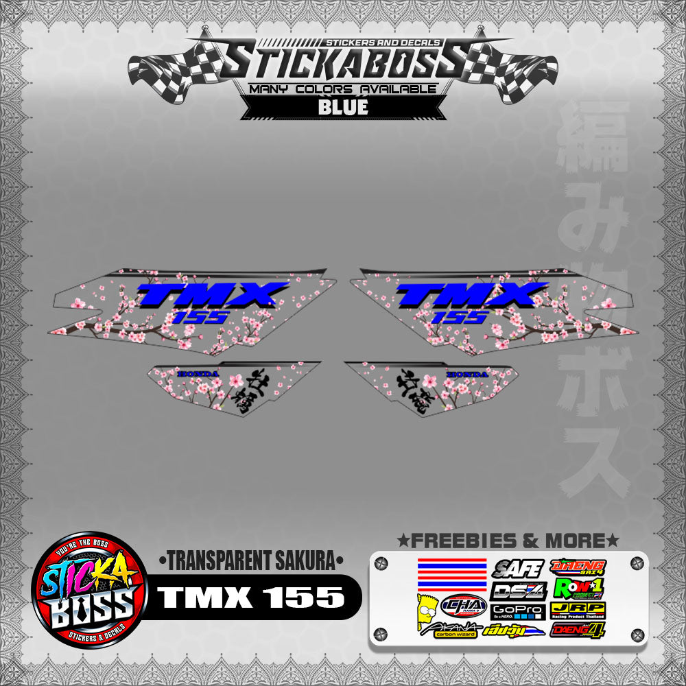 【PREMIUM UV PRINT】TRANSPARENT TMX 155 STICKER DECALS ( SAKURA )【WITH FREEBIES】