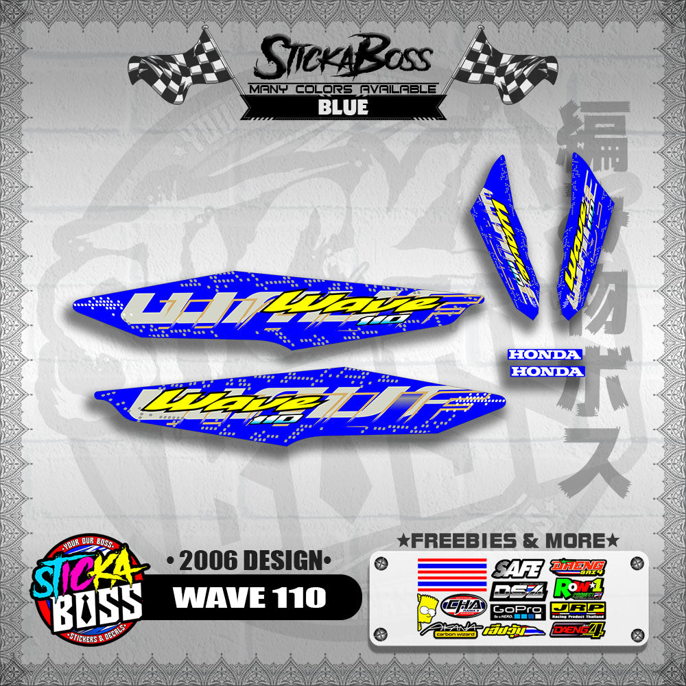 WAVE 110 DECALS ( 2006 DESIGN )【WITH FREEBIES】
