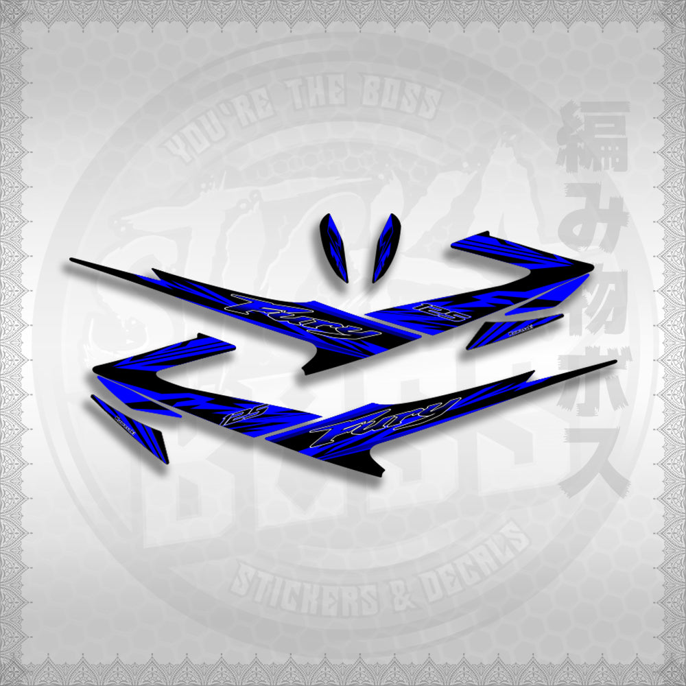 FURY 125 LUEFI RACE FLARE STICKER DECALS By STICKABOSS (SOFIE LAMINATED WATERPROOF)