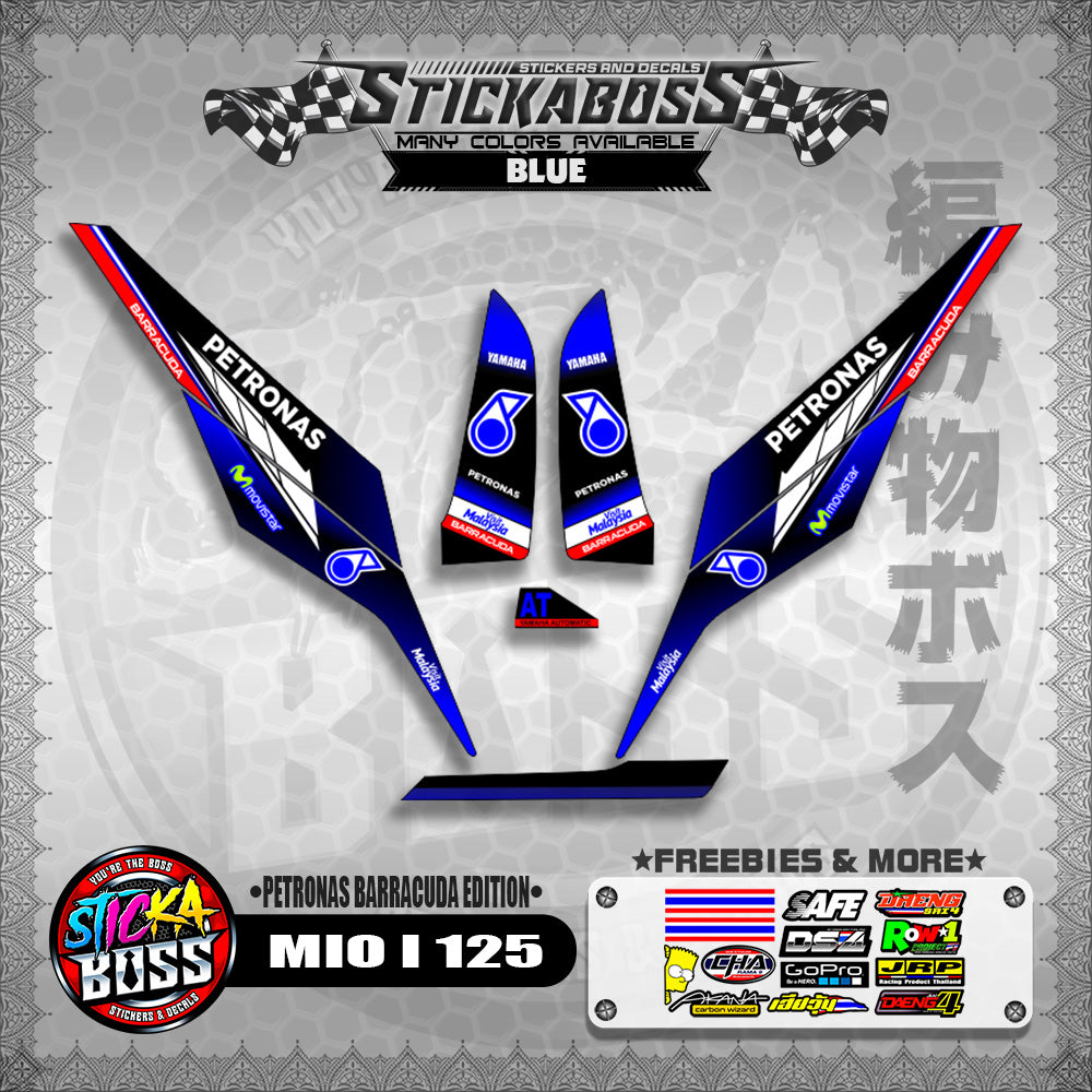 MIO I 125 STICKER DECALS ( PETRONAS BARRACUDA EDITION )【WITH FREEBIES】