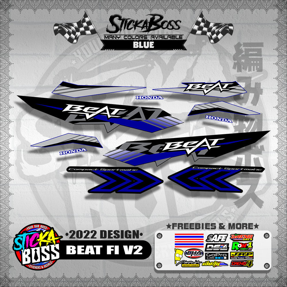 Beat V2 Malaysian Decals ( 2022 Design )【WITH FREEBIES】 Malaysia Concept