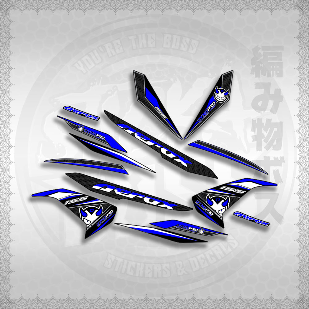 STICKER DECALS for AEROX 155 V1 (AV1DYPR) By STICKABOSS (SOFIE LAMINATED WATERPROOF)