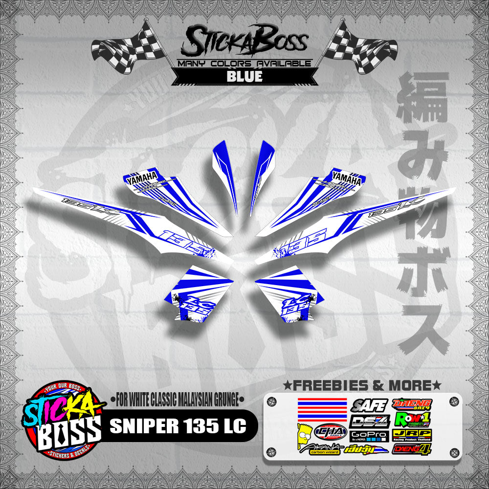 SNIPER 135 LC DECALS ( FOR WHITE CLASSIC MALAYSIAN GRUNGE )【WITH FREEBIES】