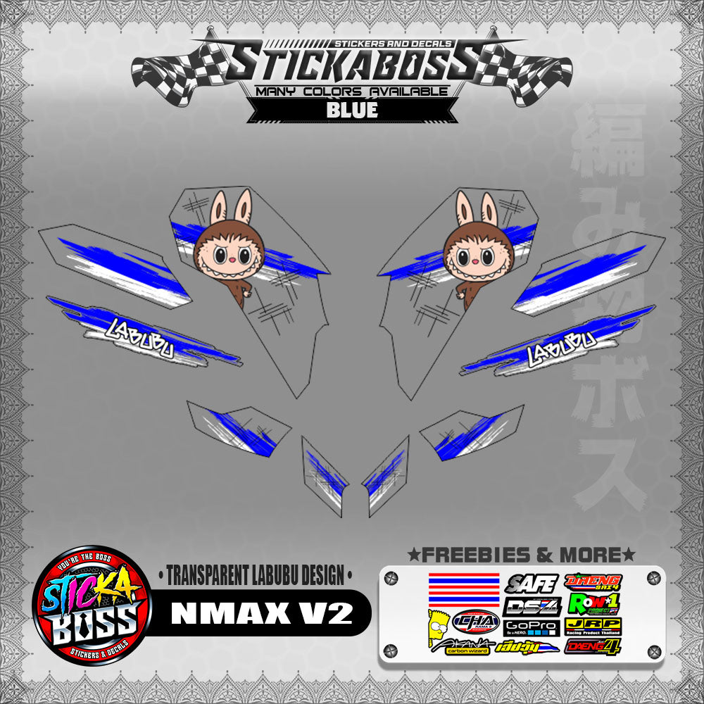 【PREMIUM UV PRINT】TRANSPARENT NMAX V2 STICKER DECALS ( LABUBU DESIGN )【WITH FREEBIES】