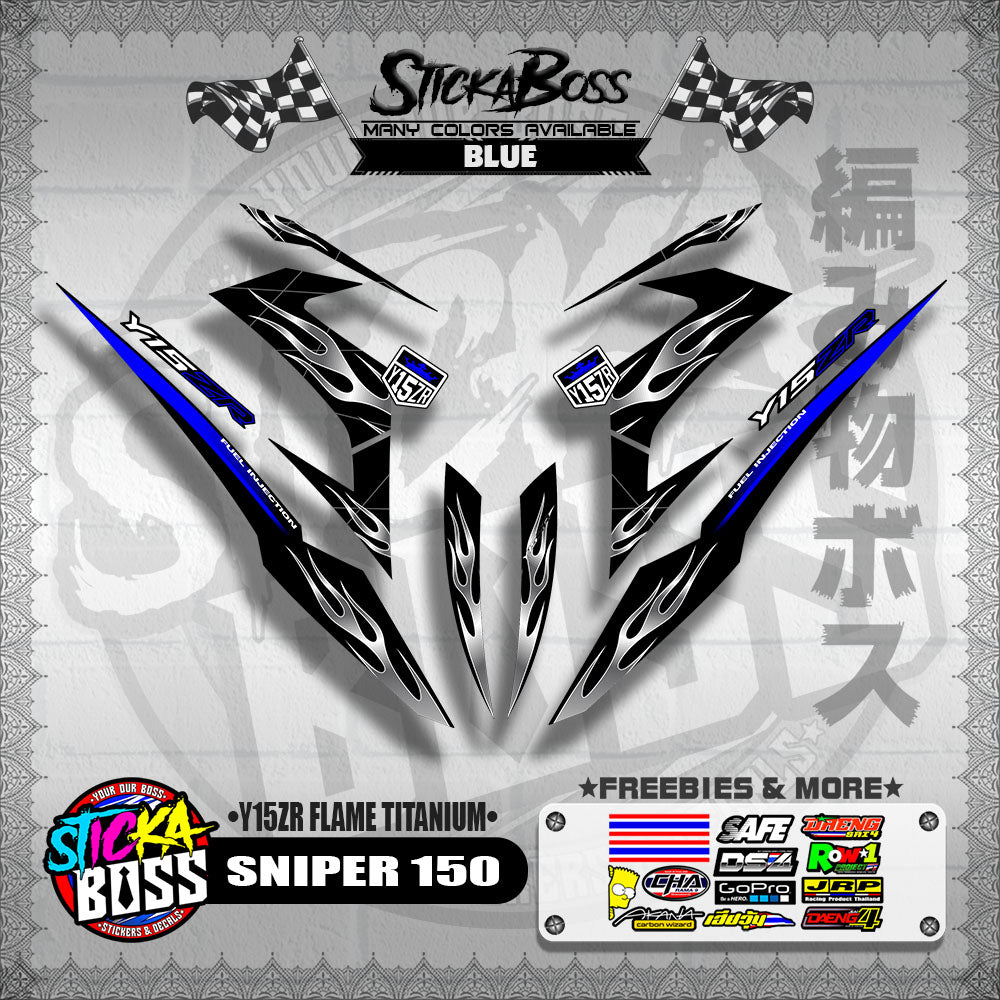 SNIPER 150 DECALS ( Y15ZR FLAME TITANIUM )【WITH FREEBIES】