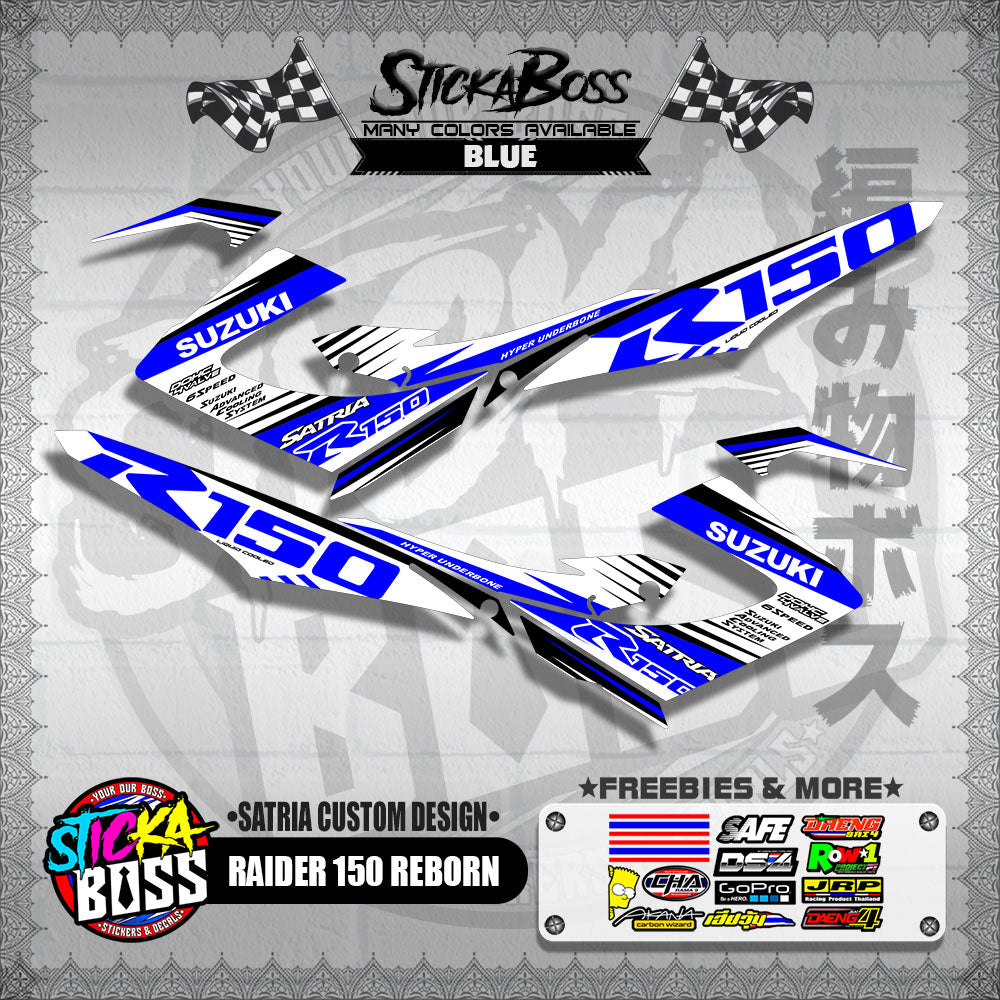 RAIDER 150 REBORN DECALS ( SATRIA CUSTOM DESIGN )【WITH FREEBIES】