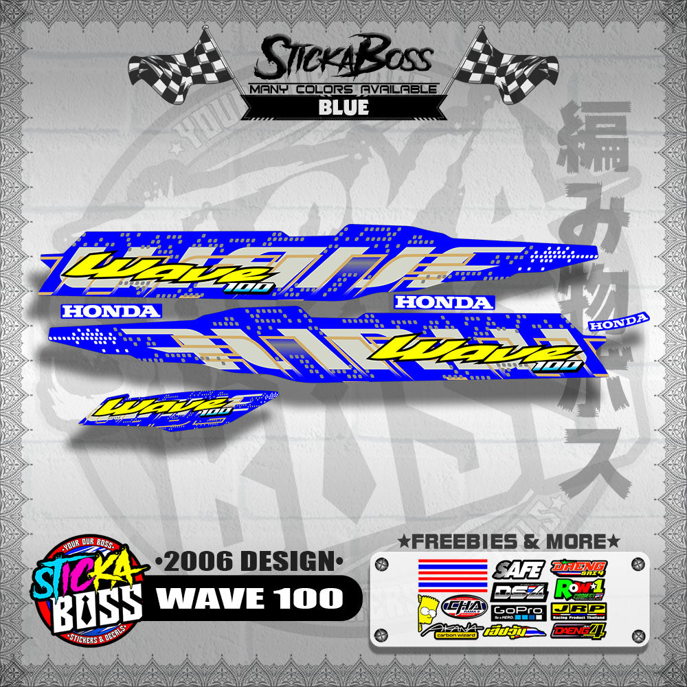 WAVE 100 STOCK DECALS ( 2006 DESIGN )【WITH FREEBIES】