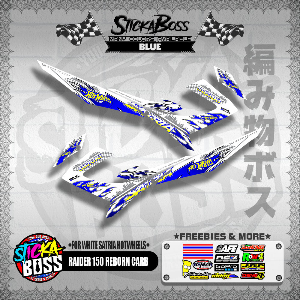 RAIDER 150 REBORN CARB DECALS ( FOR WHITE SATRIA HOTWHEELS )【WITH FREEBIES】