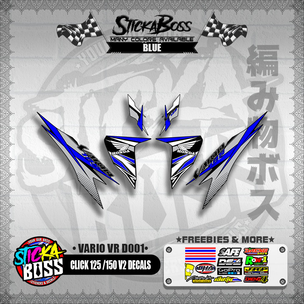 CLICK 125 / 150 V2 DECALS ( VARIO VR D001 )【WITH FREEBIES】