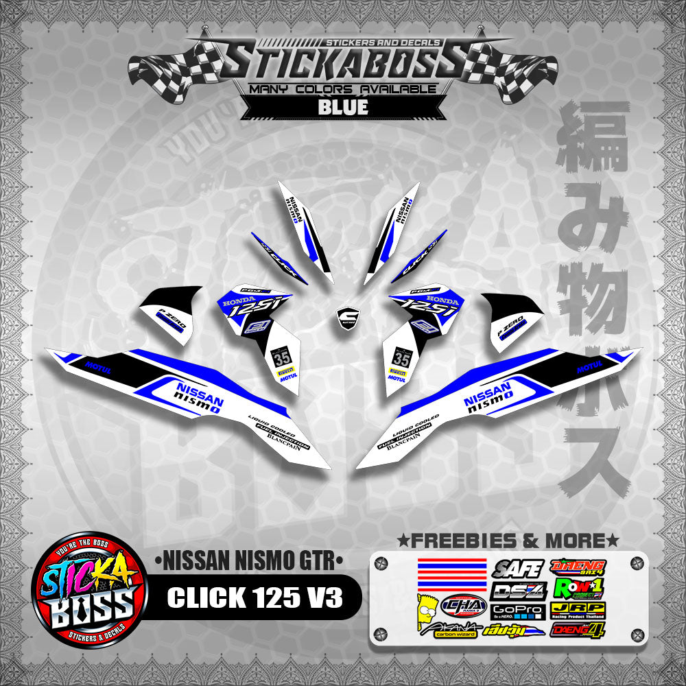 CLICK 125 V3 DECALS ( NISSAN NISMO GTR )【WITH FREEBIES】