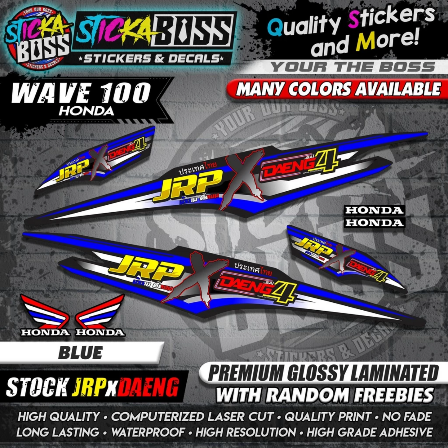 HONDA WAVE 100 Thai Decals ( Stock JRP x DAENG )【WITH FREEBIES】