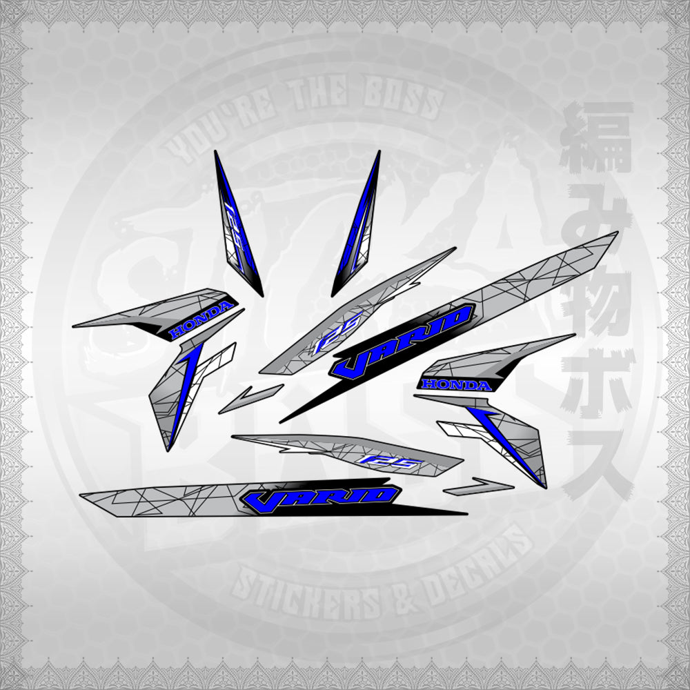 CLICK 125 V3 VARIO STYLIZED TEXT DESIGN STICKER DECALS By STICKABOSS (SOFIE LAMINATED WATERPROOF)