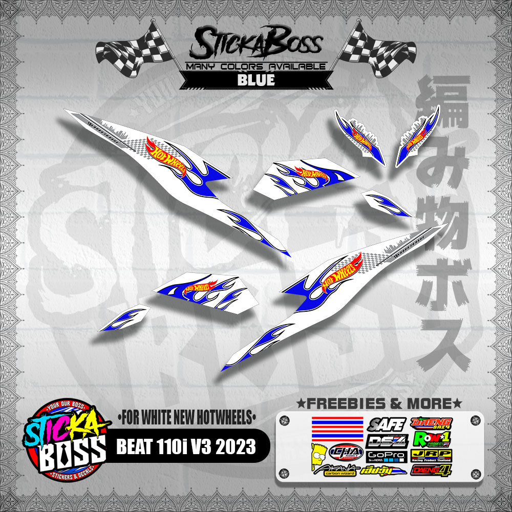 BEAT 110i V3 2023 DECALS ( FOR WHITE NEW HOTWHEELS )【WITH FREEBIES】