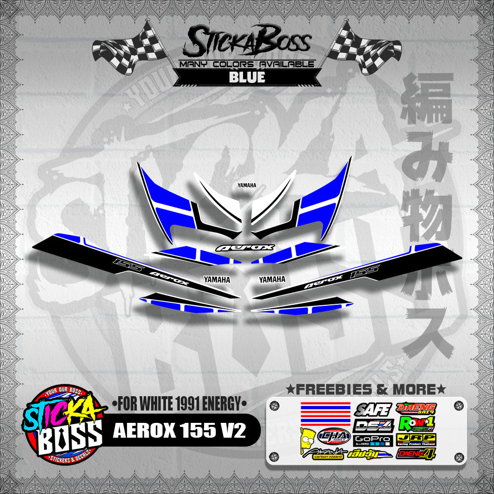 AEROX 155 V2 DECALS ( FOR WHITE 1991 ENERGY )【WITH FREEBIES】