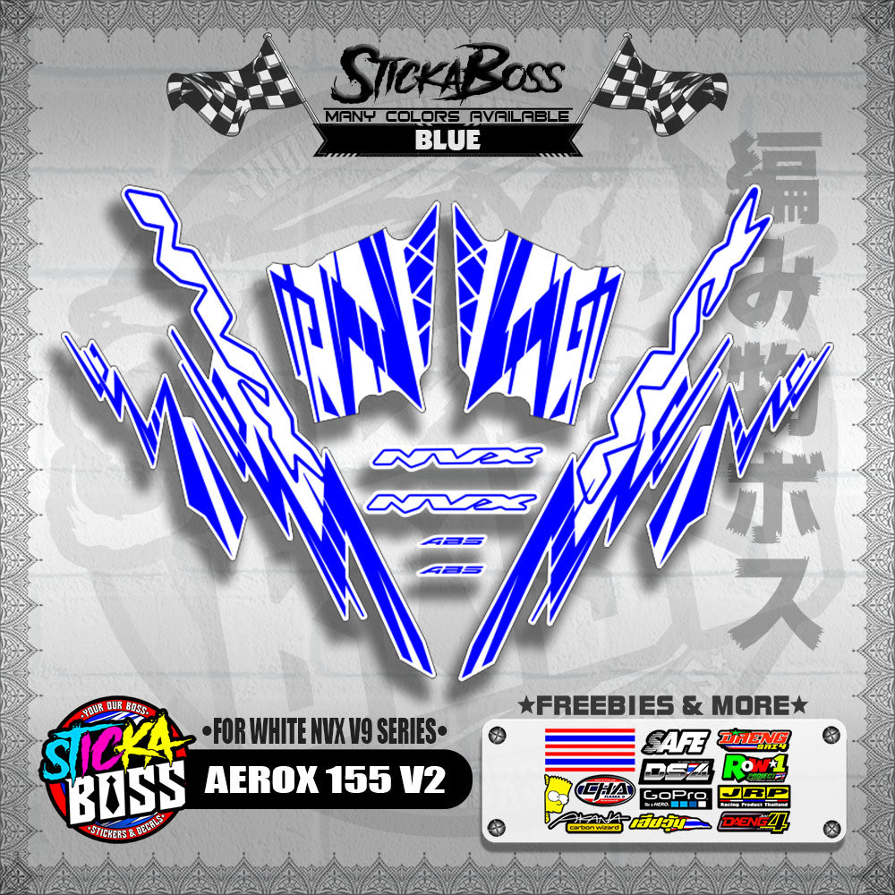 AEROX 155 V2 DECALS ( FOR WHITE NVX V9 SERIES )【WITH FREEBIES】