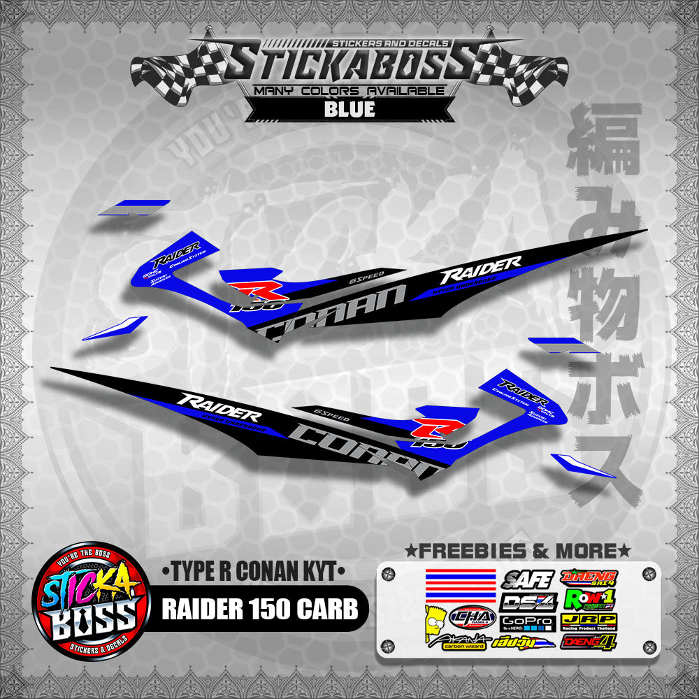 RAIDER 150 CARB DECALS ( TYPE R CONAN KYT )【WITH FREEBIES】