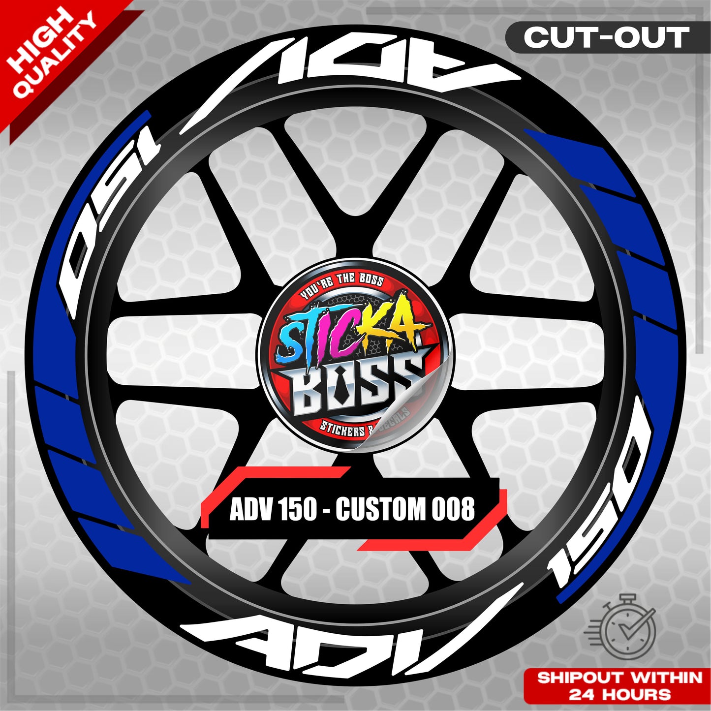 ADV 150 MAG STICKER SET ( 2 MAGS ) - CUSTOM 008 | VINYL WATERPROOF CUT-OUT DECALS