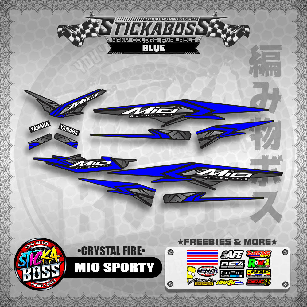 MIO SPORTY THAI-MALAYSIAN STICKER DECALS ( CRYSTAL FIRE )【WITH FREEBIES】
