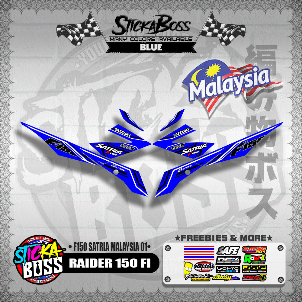 RAIDER 150 FI MALAYSIAN DECALS ( F150 SATRIA MALAYSIA 01 )【WITH FREEBIES】
