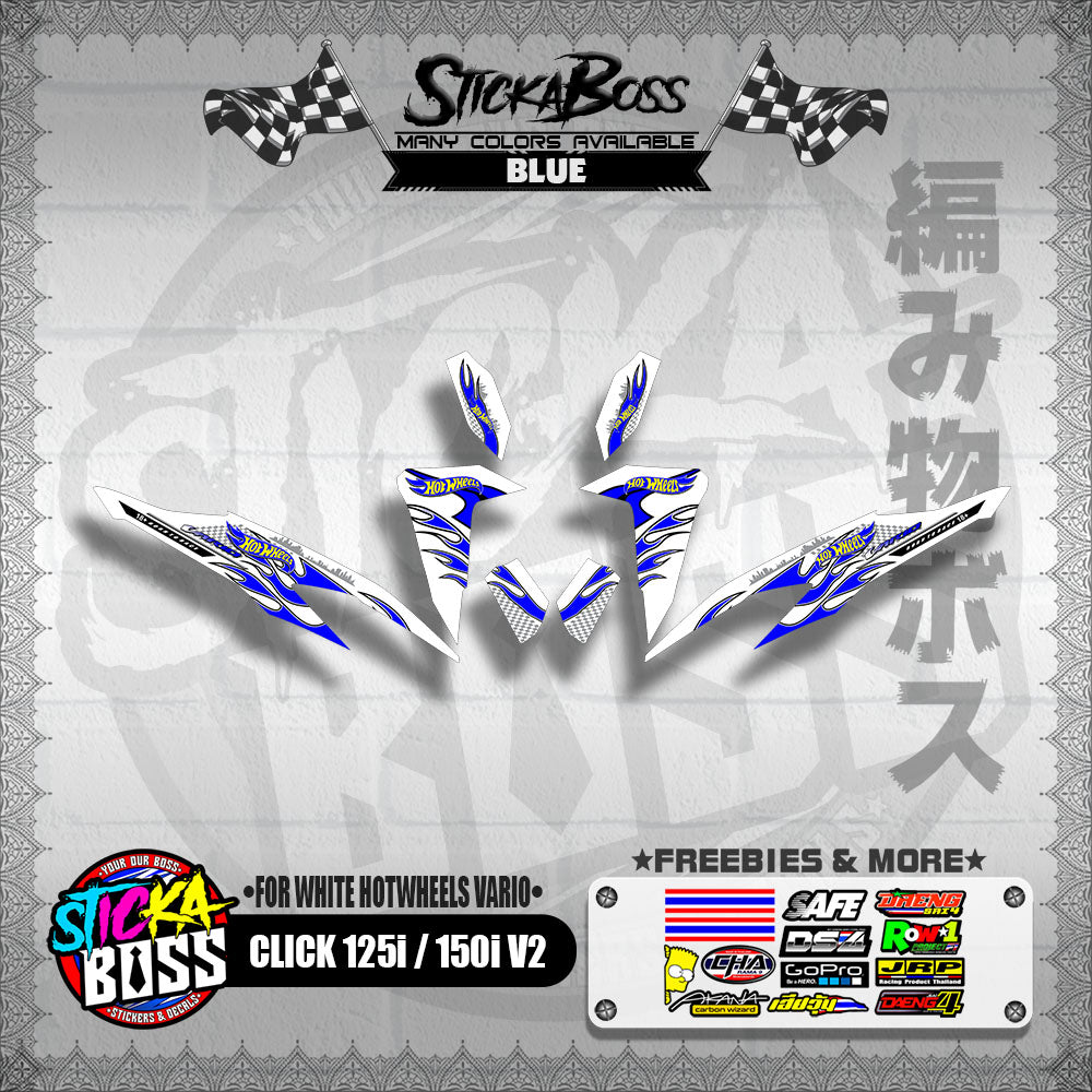 CLICK 125i / 150i V2 DECALS ( FOR WHITE HOTWHEELS VARIO )【WITH FREEBIES】