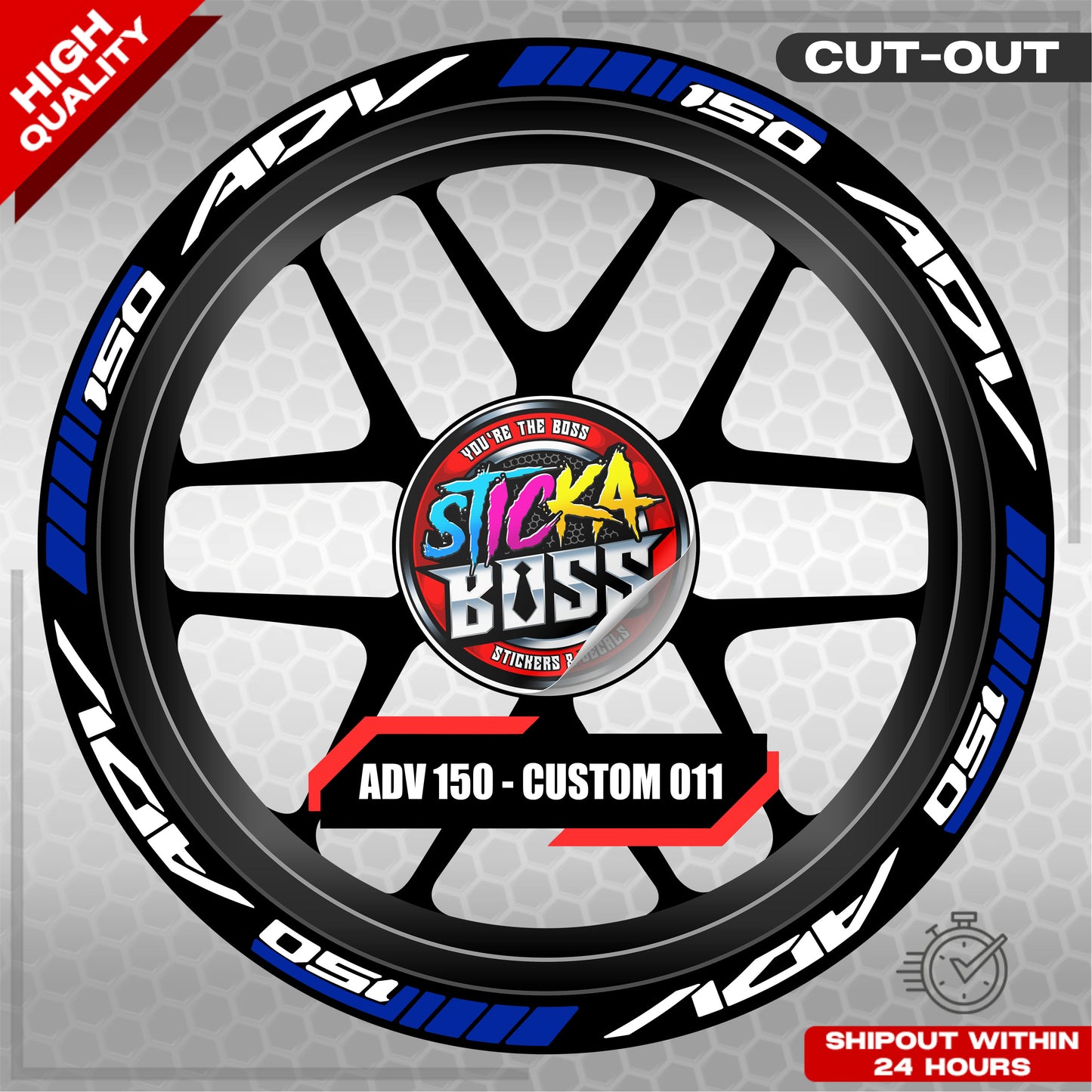 ADV 150 MAG STICKER SET ( 2 MAGS ) - CUSTOM 011 | VINYL WATERPROOF CUT-OUT DECALS