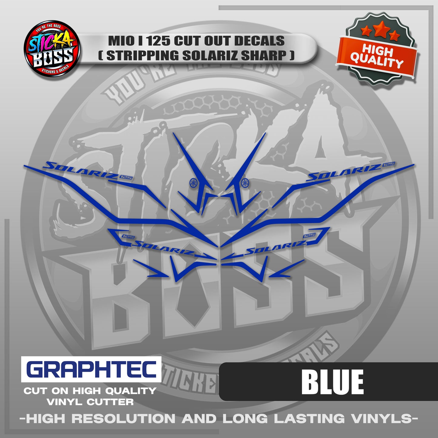 MIO I 125 CUT OUT DECALS ( STRIPPING SOLARIZ SHARP ) | VINYL WATERPROOF CUT-OUT STICKER DECALS