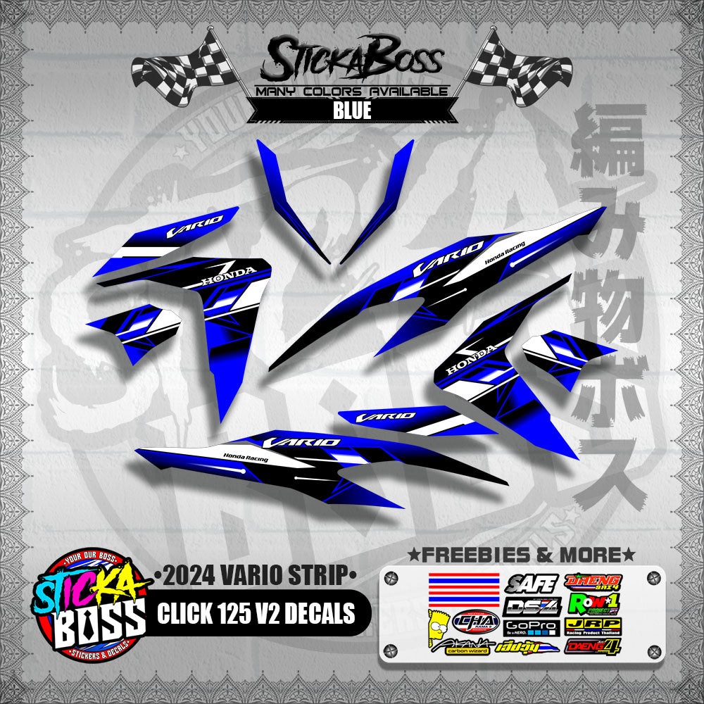 CLICK 125 V2 DECALS ( 2024 VARIO STRIP )【WITH FREEBIES】