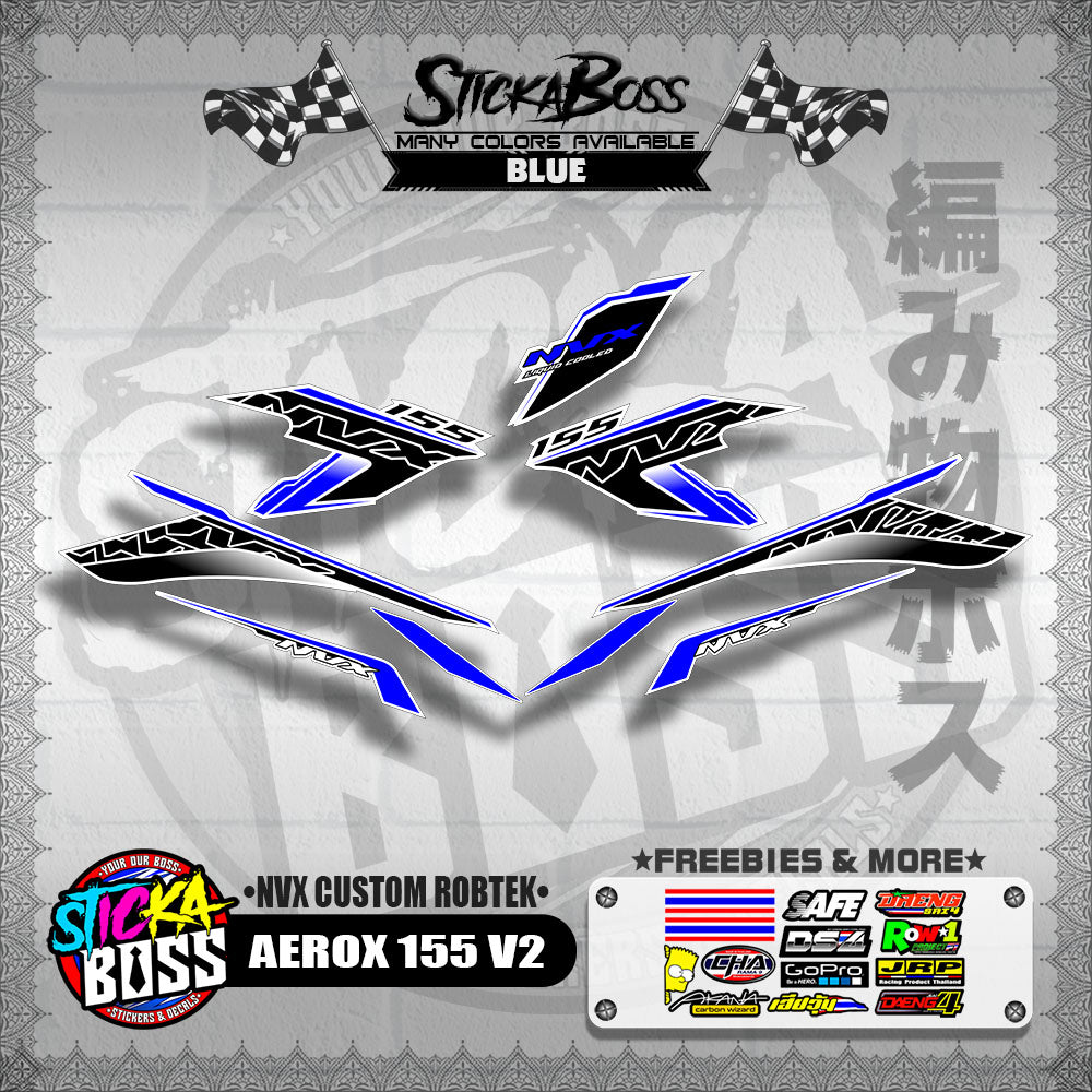 AEROX 155 V2 DECALS ( NVX CUSTOM ROBTEK )【WITH FREEBIES】