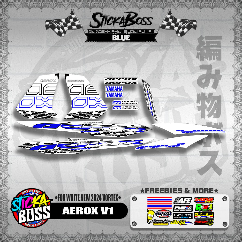 AEROX 155 V1 DECALS ( FOR WHITE NEW 2024 VORTEX )【WITH FREEBIES】