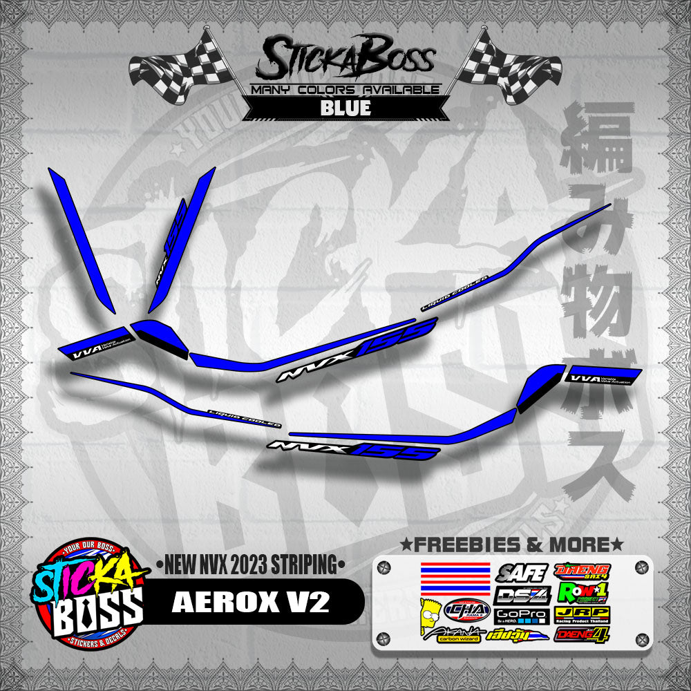 AEROX V2 MALAYSIAN DECALS ( NEW NVX 2023 STRIPING )【WITH FREEBIES】