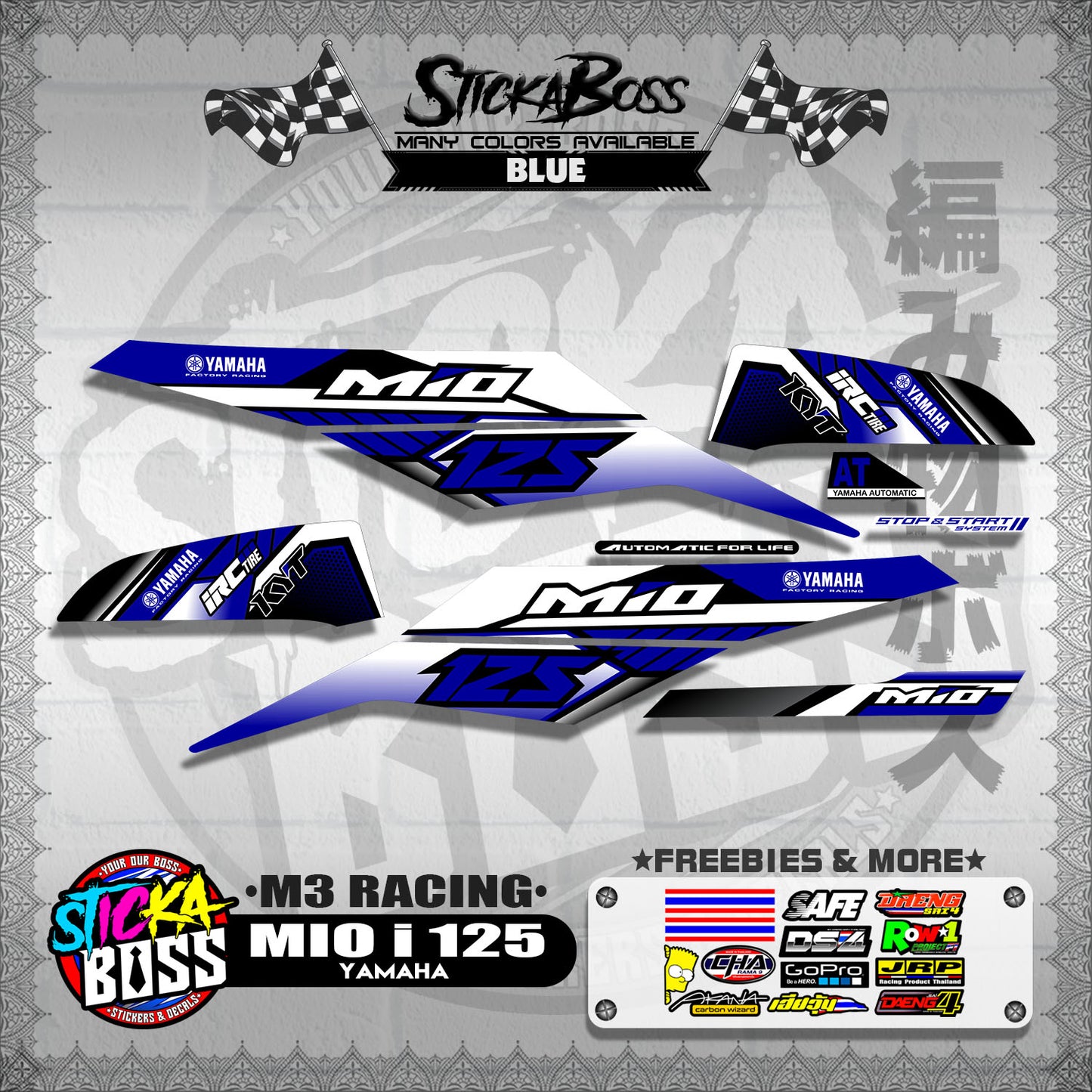 MIO i 125 STOCK DECALS ( M3 RACING ) 【WITH FREEBIES】