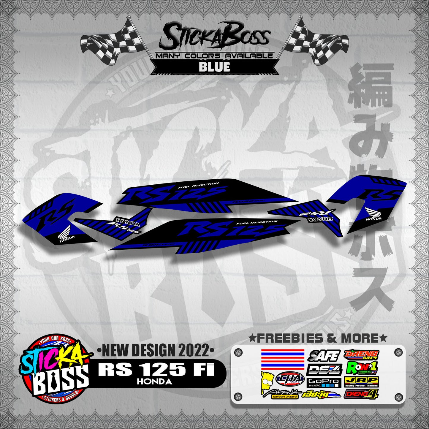RS 125 Fi DECALS ( NEW DESIGN 2022 )【WITH FREEBIES】