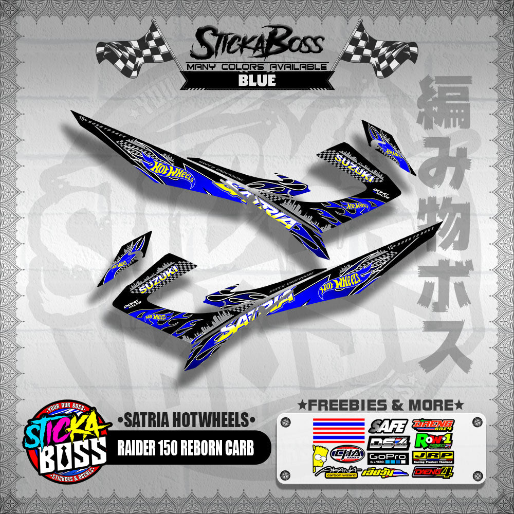RAIDER 150 REBORN CARB DECALS ( SATRIA HOTWHEELS )【WITH FREEBIES】