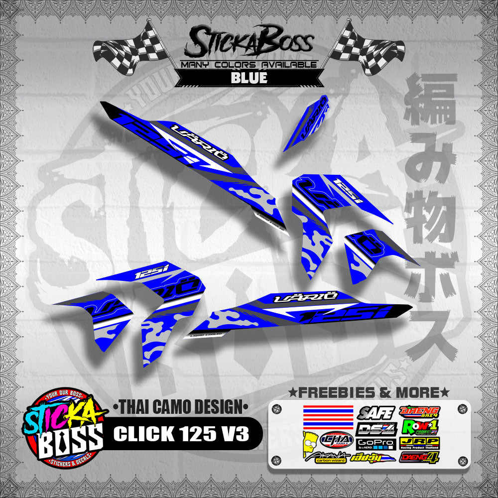 CLICK 125i V3 DECALS ( THAI CAMO DESIGN )【WITH FREEBIES】