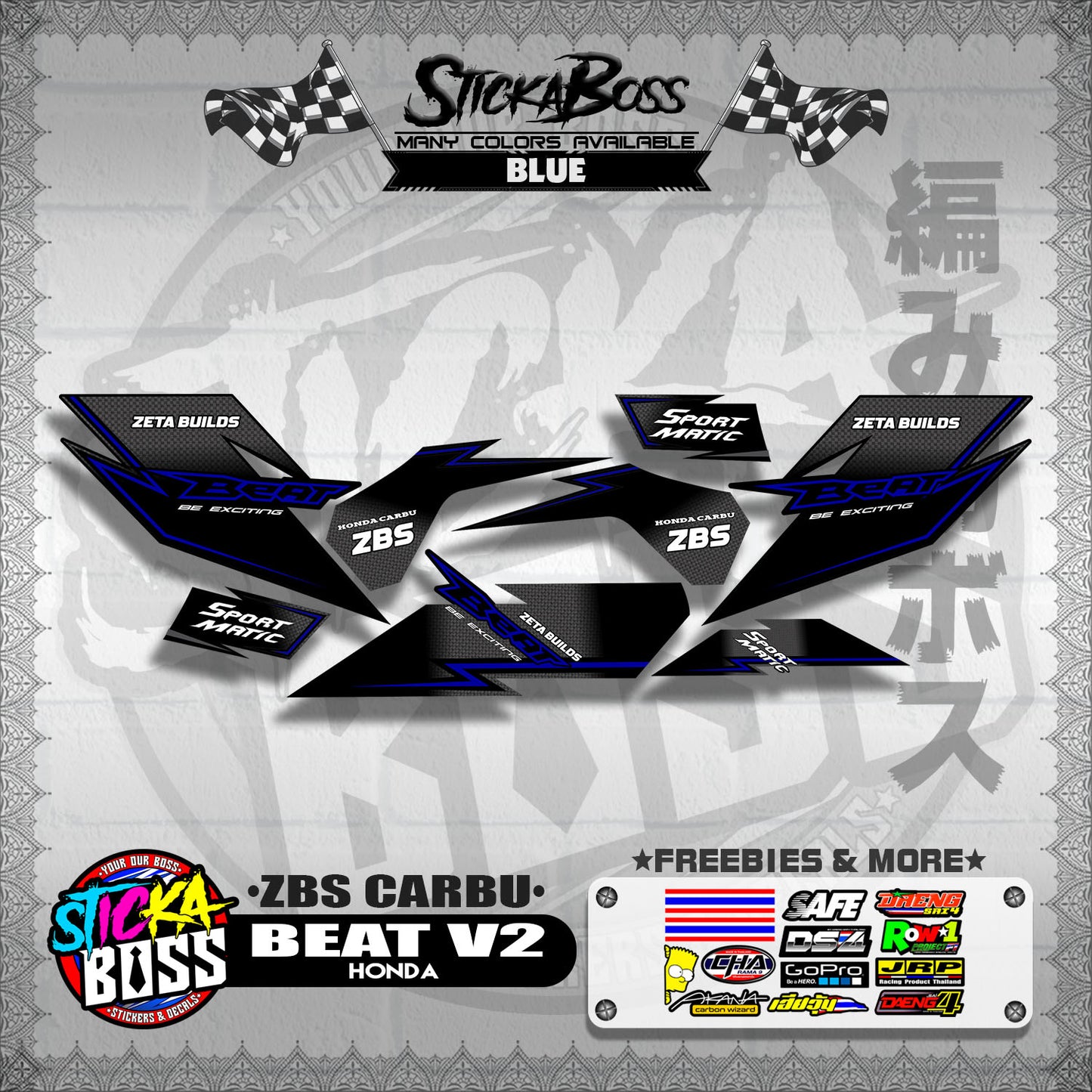 BEAT V2 DECALS ( ZBS CARBU )【WITH FREEBIES】