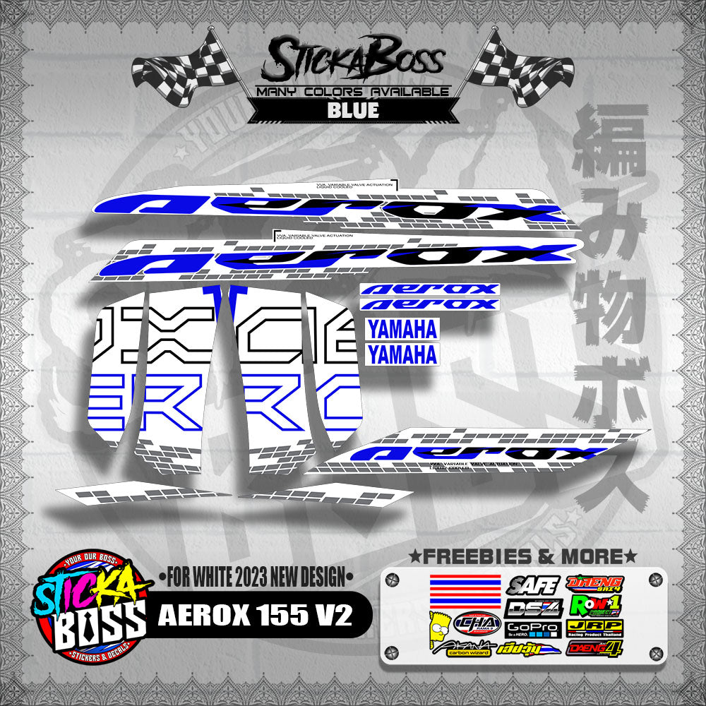 AEROX 155 V2 MALAYSIAN DECALS ( FOR WHITE 2023 NEW DESIGN )【WITH FREEBIES】